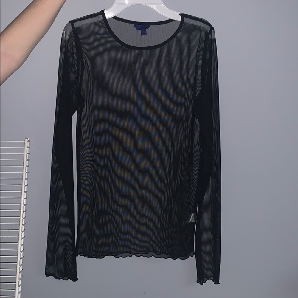 Black long sleeve mesh shirt